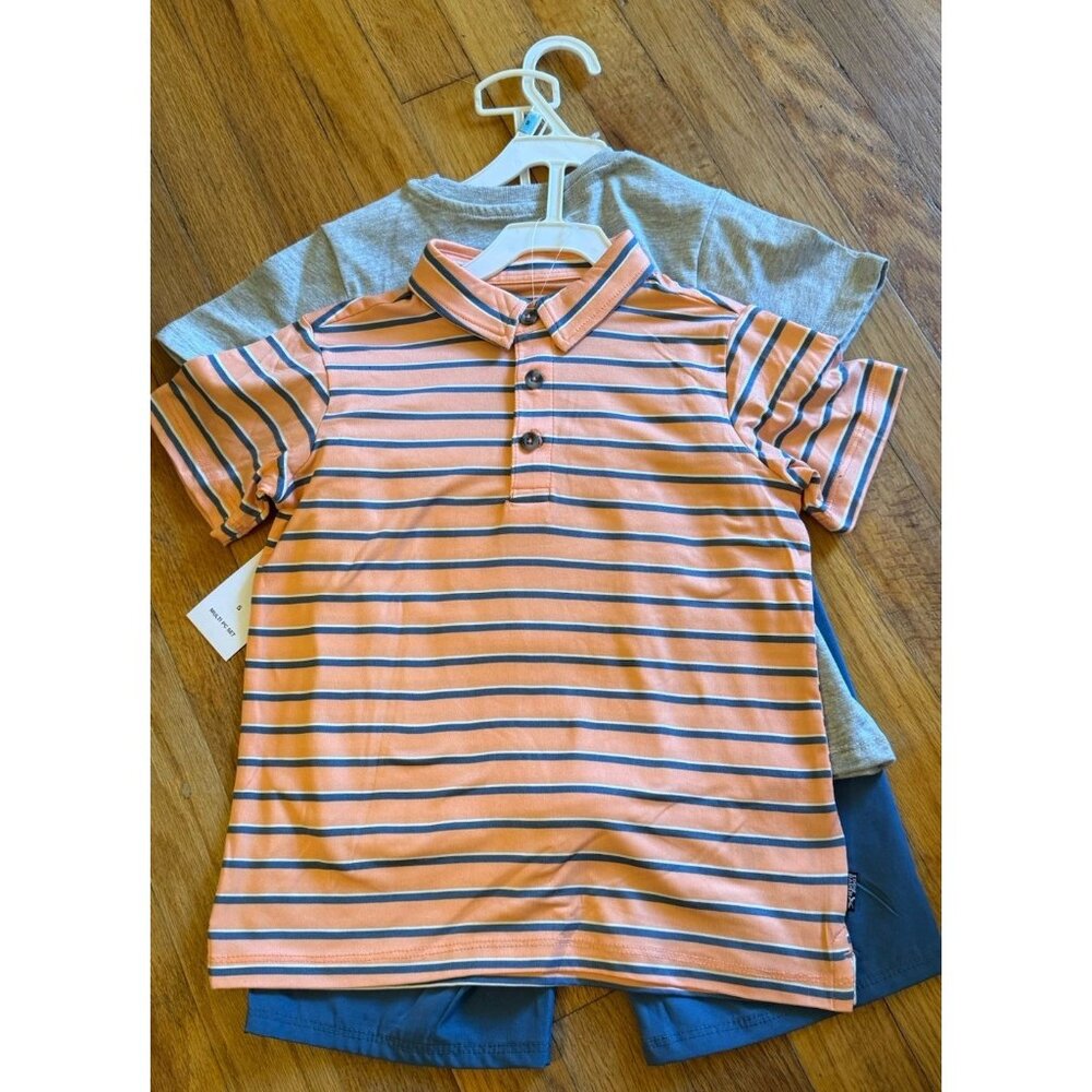 NWT! Eddie Bauer Boys 3 Piece Set 2 Shirts 1 Pair Shorts Size 5